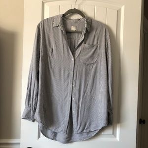 Oversized Striped Button Down